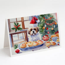 Load image into Gallery viewer, Lhasa Apso Christmas Cookies Greeting Cards - Blank Note Cards – 8-Pack of Artist-Designed Cards with Envelopes