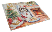 Load image into Gallery viewer, Lhasa Apso Christmas Cookies Glass Cutting Boards – Durable, Decorative Kitchen Art