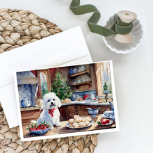 Load image into Gallery viewer, Maltese Christmas Cookies Greeting Cards - Blank Note Cards – 8-Pack of Artist-Designed Cards with Envelopes