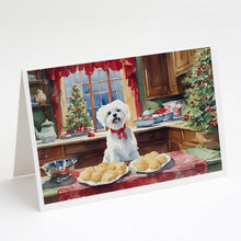 Load image into Gallery viewer, Maltese Christmas Cookies Greeting Cards - Blank Note Cards – 8-Pack of Artist-Designed Cards with Envelopes