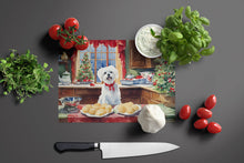 Load image into Gallery viewer, Maltese Christmas Cookies Glass Cutting Boards – Durable, Decorative Kitchen Art