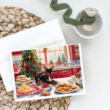 Load image into Gallery viewer, Miniature Pinscher Christmas Cookies Greeting Cards - Blank Note Cards – 8-Pack of Artist-Designed Cards with Envelopes