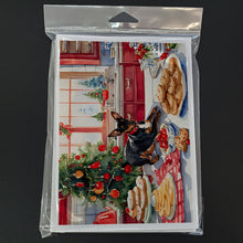 Load image into Gallery viewer, Miniature Pinscher Christmas Cookies Greeting Cards - Blank Note Cards – 8-Pack of Artist-Designed Cards with Envelopes