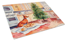 Load image into Gallery viewer, Miniature Pinscher Christmas Cookies Glass Cutting Boards – Durable, Decorative Kitchen Art