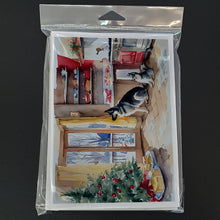 Load image into Gallery viewer, Norwegian Elkhound Christmas Cookies Greeting Cards - Blank Note Cards – 8-Pack of Artist-Designed Cards with Envelopes