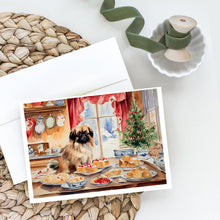 Load image into Gallery viewer, Pekingese Christmas Cookies Greeting Cards - Blank Note Cards – 8-Pack of Artist-Designed Cards with Envelopes
