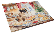 Load image into Gallery viewer, Pekingese Christmas Cookies Glass Cutting Boards – Durable, Decorative Kitchen Art