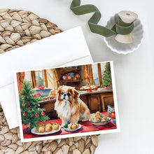 Load image into Gallery viewer, Pekingese Christmas Cookies Greeting Cards - Blank Note Cards – 8-Pack of Artist-Designed Cards with Envelopes