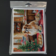 Load image into Gallery viewer, Pekingese Christmas Cookies Greeting Cards - Blank Note Cards – 8-Pack of Artist-Designed Cards with Envelopes