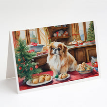 Load image into Gallery viewer, Pekingese Christmas Cookies Greeting Cards - Blank Note Cards – 8-Pack of Artist-Designed Cards with Envelopes