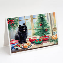 Load image into Gallery viewer, Pomeranian Christmas Cookies Greeting Cards - Blank Note Cards – 8-Pack of Artist-Designed Cards with Envelopes