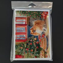 Load image into Gallery viewer, Pomeranian Christmas Cookies Greeting Cards - Blank Note Cards – 8-Pack of Artist-Designed Cards with Envelopes