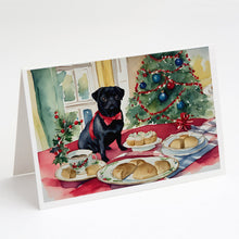 Load image into Gallery viewer, Pug Christmas Cookies Greeting Cards - Blank Note Cards – 8-Pack of Artist-Designed Cards with Envelopes
