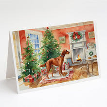 Load image into Gallery viewer, Redbone Coonhound Christmas Cookies Greeting Cards - Blank Note Cards – 8-Pack of Artist-Designed Cards with Envelopes