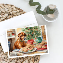 Load image into Gallery viewer, Rhodesian Ridgeback Christmas Cookies Greeting Cards - Blank Note Cards – 8-Pack of Artist-Designed Cards with Envelopes