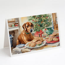 Load image into Gallery viewer, Rhodesian Ridgeback Christmas Cookies Greeting Cards - Blank Note Cards – 8-Pack of Artist-Designed Cards with Envelopes