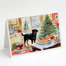 Load image into Gallery viewer, Rottweiler Christmas Cookies Greeting Cards - Blank Note Cards – 8-Pack of Artist-Designed Cards with Envelopes