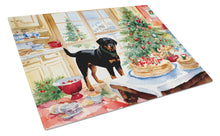 Load image into Gallery viewer, Rottweiler Christmas Cookies Glass Cutting Boards – Durable, Decorative Kitchen Art