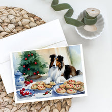 Load image into Gallery viewer, Sheltie Christmas Cookies Greeting Cards - Blank Note Cards – 8-Pack of Artist-Designed Cards with Envelopes