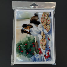 Load image into Gallery viewer, Sheltie Christmas Cookies Greeting Cards - Blank Note Cards – 8-Pack of Artist-Designed Cards with Envelopes