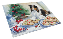 Load image into Gallery viewer, Sheltie Christmas Cookies Glass Cutting Boards – Durable, Decorative Kitchen Art