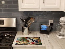 Load image into Gallery viewer, Siberian Husky Christmas Cookies Glass Cutting Boards – Durable, Decorative Kitchen Art