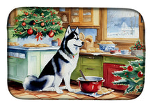 Load image into Gallery viewer, Siberian Husky Christmas Cookies Dish Drying Mat