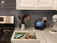 Load image into Gallery viewer, Siberian Husky Christmas Cookies Glass Cutting Boards – Durable, Decorative Kitchen Art