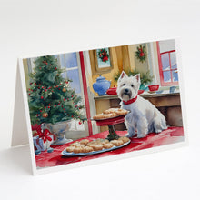 Load image into Gallery viewer, Westie Christmas Cookies Greeting Cards - Blank Note Cards – 8-Pack of Artist-Designed Cards with Envelopes