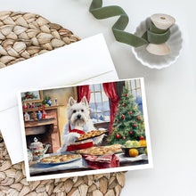 Load image into Gallery viewer, Westie Christmas Cookies Greeting Cards - Blank Note Cards – 8-Pack of Artist-Designed Cards with Envelopes