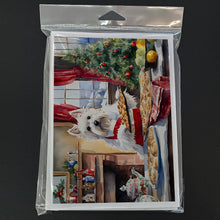 Load image into Gallery viewer, Westie Christmas Cookies Greeting Cards - Blank Note Cards – 8-Pack of Artist-Designed Cards with Envelopes
