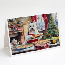 Load image into Gallery viewer, Westie Christmas Cookies Greeting Cards - Blank Note Cards – 8-Pack of Artist-Designed Cards with Envelopes