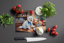 Load image into Gallery viewer, Westie Christmas Cookies Glass Cutting Boards – Durable, Decorative Kitchen Art