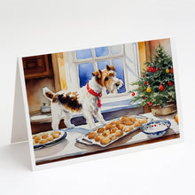 Load image into Gallery viewer, Wire Fox Terrier Christmas Cookies Greeting Cards - Blank Note Cards – 8-Pack of Artist-Designed Cards with Envelopes