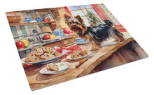Load image into Gallery viewer, Yorkshire Terrier Yorkie Christmas Cookies Glass Cutting Boards – Durable, Decorative Kitchen Art