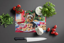 Load image into Gallery viewer, Yorkshire Terrier Yorkie Christmas Cookies Glass Cutting Boards – Durable, Decorative Kitchen Art