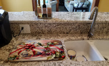 Load image into Gallery viewer, Christmas Bows &amp; Ribbons Dish Drying Mat