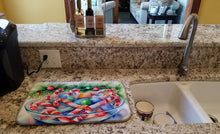 Load image into Gallery viewer, Christmas Candy Canes Dish Drying Mat