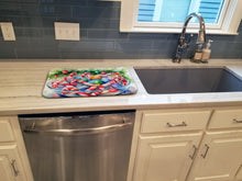 Load image into Gallery viewer, Christmas Candy Canes Dish Drying Mat