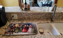 Load image into Gallery viewer, Christmas Carolers Dish Drying Mat