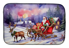 Load image into Gallery viewer, Christmas Santa and Sleigh Dish Drying Mat