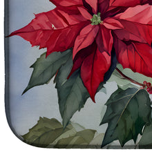 Load image into Gallery viewer, Christmas Poinsettias Dish Drying Mat