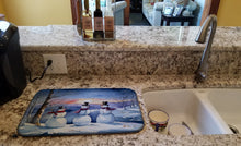Load image into Gallery viewer, Christmas Snowmen Dish Drying Mat