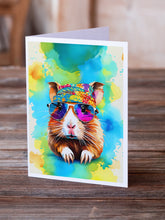 Load image into Gallery viewer, Hippie Animal Guinea Pig Greeting Cards - Blank Note Cards – 8-Pack of Artist-Designed Cards with Envelopes