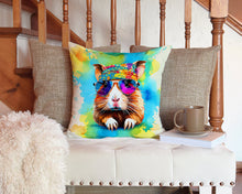 Load image into Gallery viewer, Hippie Animal Guinea Pig Throw Pillow - 14x14 Decorative Pillow – Art for Your Home &amp; Patio