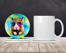 Load image into Gallery viewer, Hippie Animal Guinea Pig Large Sandstone Coasters Pack of 4