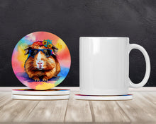 Load image into Gallery viewer, Hippie Animal Guinea Pig Large Sandstone Coasters Pack of 4