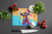 Load image into Gallery viewer, Hippie Animal Cow Glass Cutting Boards – Durable, Decorative Kitchen Art
