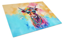 Load image into Gallery viewer, Hippie Animal Cow Glass Cutting Boards – Durable, Decorative Kitchen Art