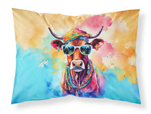 Load image into Gallery viewer, Hippie Animal Cow Standard Pillowcase – Artistic Decorative Front, White Back